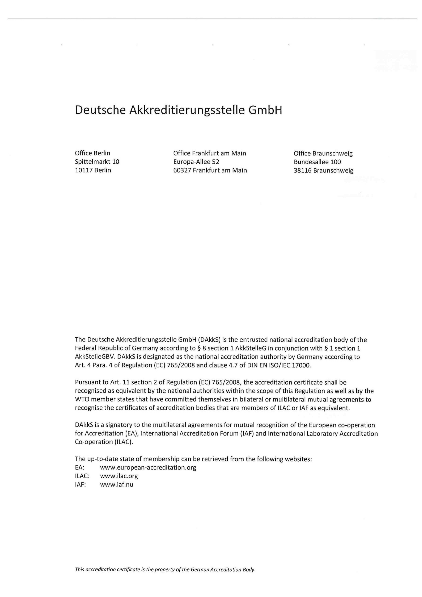 Accreditation Certificate as Calibration Laboratory Page2